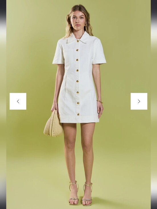 English Factory Dresses & Skirts - English Factory White Classic Denim Mini Dress Size Medium
